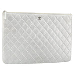 Chanel O Case Clutch Quilted Perforated Lambskin Medium - image 14