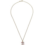 Chanel CC Pendant Necklace Multicolor Crystal Embellished Metal - image 1