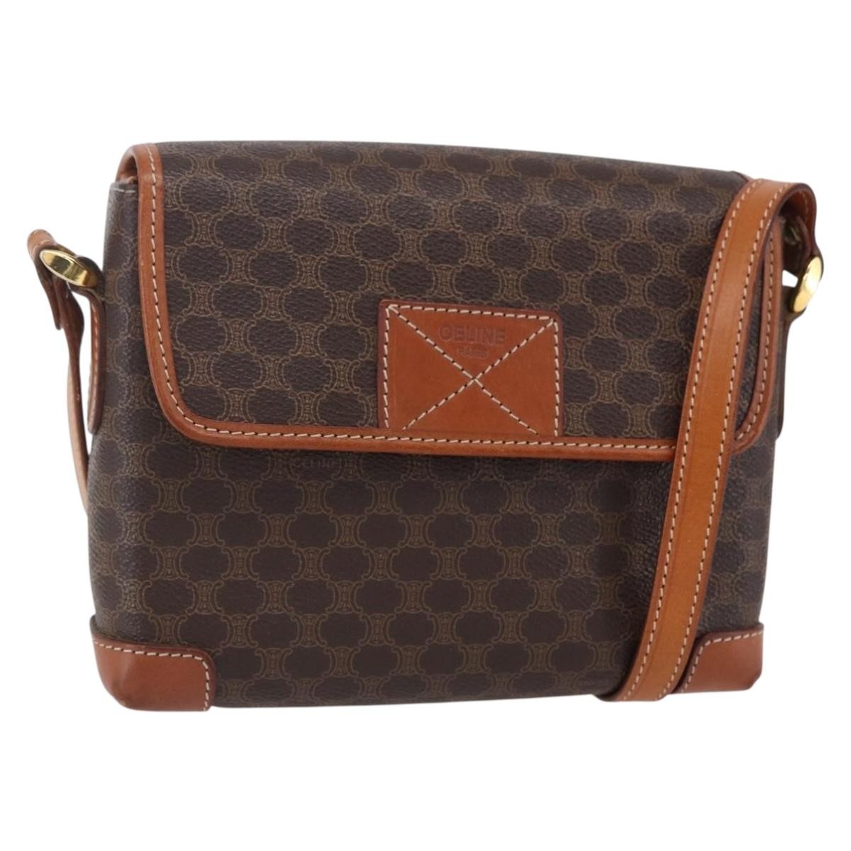 Celine Vintage Macadam Shoulder Bag Canvas and Leather - image 1