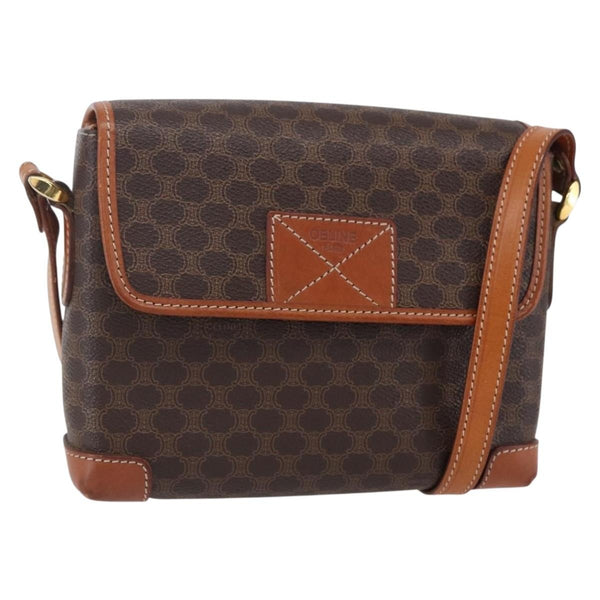 Celine Vintage Macadam Shoulder Bag Canvas and Leather - image 1