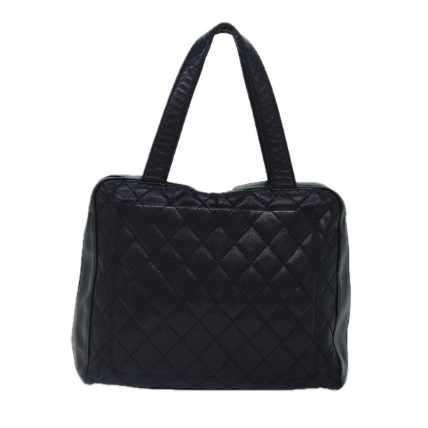 Chanel Vintage CC Zip Around Bowler Bag Quilted Caviar Medium