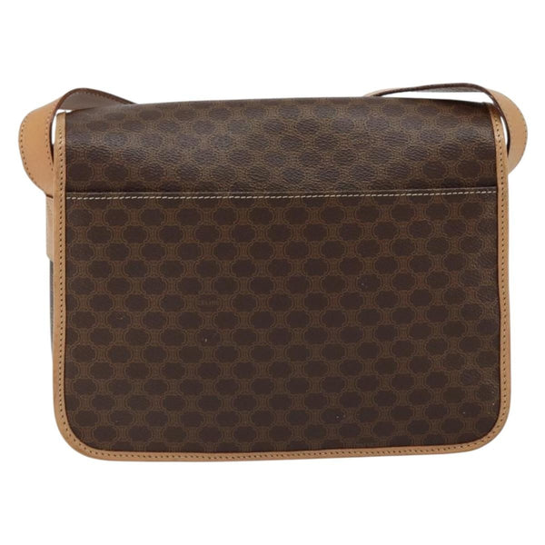 Celine Vintage Macadam Shoulder Bag Canvas and Leather