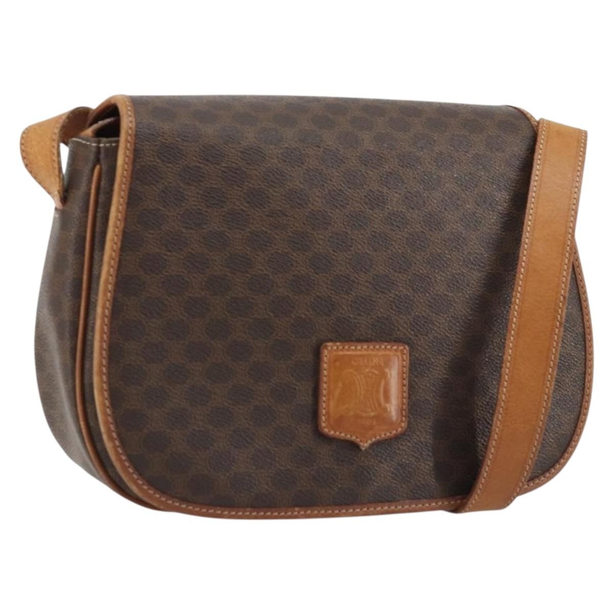 Celine Vintage Macadam Shoulder Bag Canvas and Leather - image 1