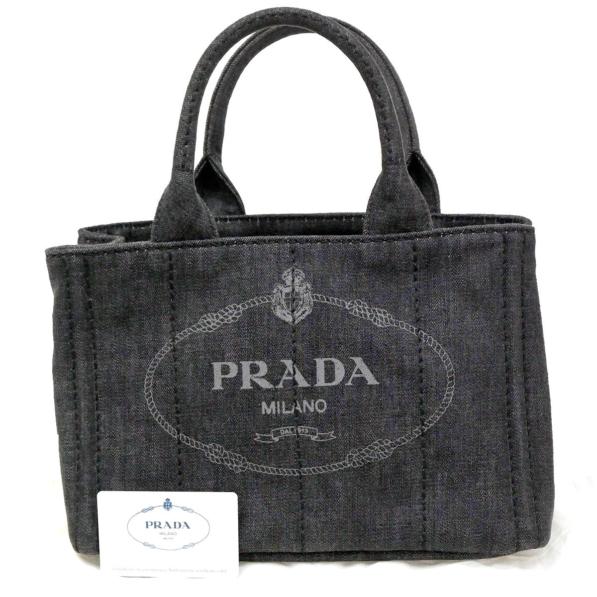 Prada Canapa Convertible Tote Denim Medium - image 1