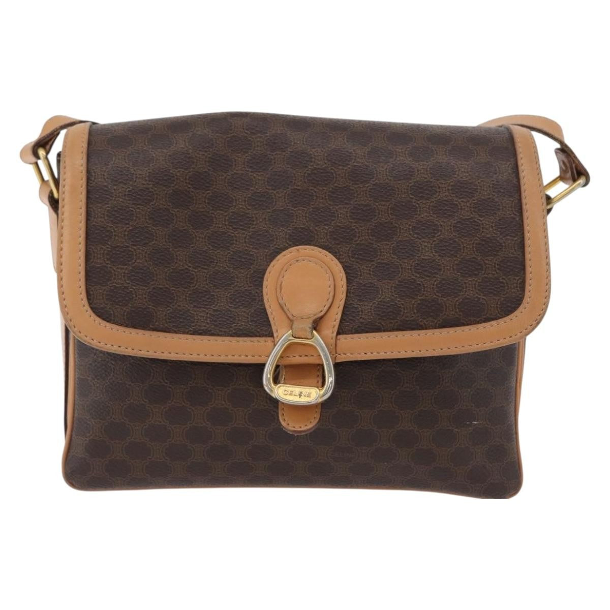 Celine Vintage Macadam Shoulder Bag Canvas and Leather - image 1