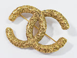 Chanel CC Brooch Textured Metal - image 3