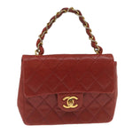 Chanel Vintage Square Chain Handle Flap Bag Quilted Lambskin Mini - image 18