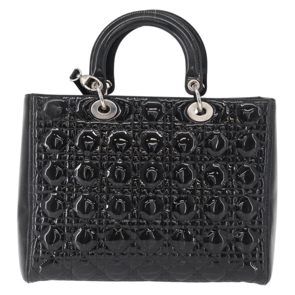 Christian Dior Lady Dior Bag Cannage Quilt Patent Medium