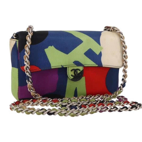 Chanel Vintage Flap Bag Multicolor Canvas - image 1