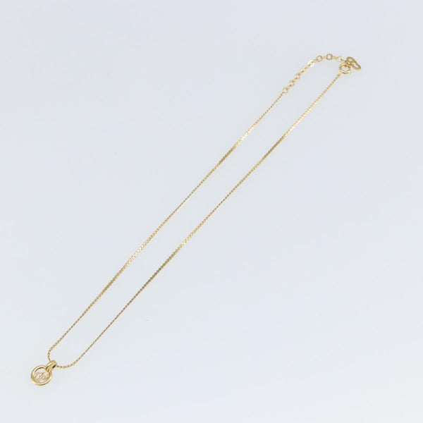 Christian Dior CD Round Pendant Necklace Metal