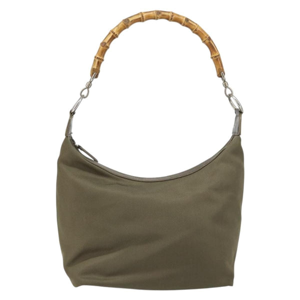 Gucci Vintage Bamboo Shoulder Bag Nylon - image 1