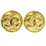 Chanel CC Button Clip-On Earrings Metal - image 1