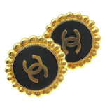 Chanel CC Round Stud Earrings Metal and Enamel - image 5