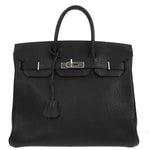Hermes HAC Birkin Bag Black Fjord with Palladium Hardware 32 - image 1