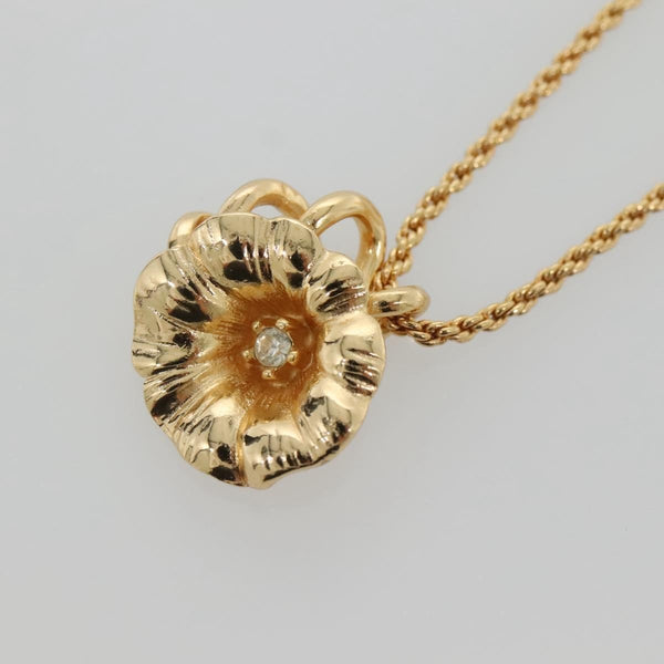 Christian Dior Logo Flower Necklace Metal