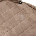 Chanel Vintage Embroidered CC Chain Tote Quilted Suede and Shearling - image 9
