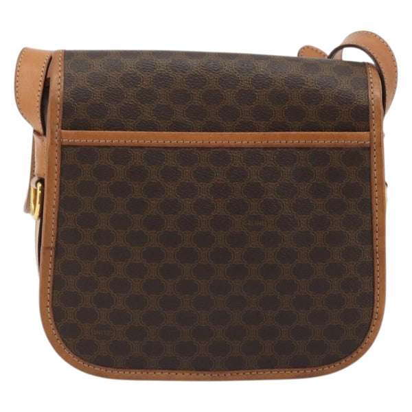Celine Vintage Macadam Shoulder Bag Canvas and Leather