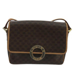 Celine Vintage Macadam Circle Logo Shoulder Bag Canvas and Leather - image 18