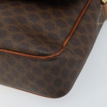 Celine Vintage Macadam Circle Logo Shoulder Bag Canvas and Leather - image 8