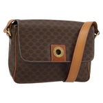 Celine Vintage Macadam Circle Logo Shoulder Bag Canvas and Leather - image 1