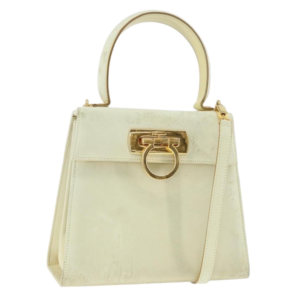 Salvatore Ferragamo Gancini Convertible Top Handle Bag Suede Mini - image 1