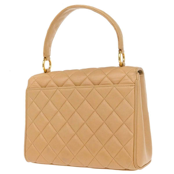 Chanel Vintage Top Handle Flap Bag Quilted Lambskin Small