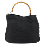 Gucci Vintage Bamboo Handle Open Hobo Nylon Medium - image 1