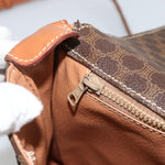 Celine Vintage Macadam Circle Logo Shoulder Bag Canvas and Leather - image 12