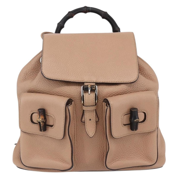 Gucci Vintage Bamboo Backpack Leather - image 1