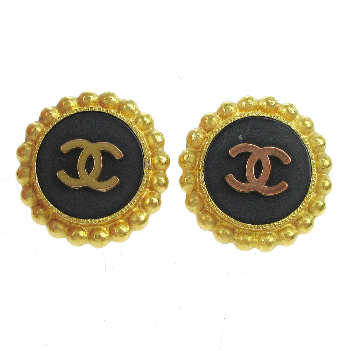 Chanel CC Round Earrings Metal - image 1