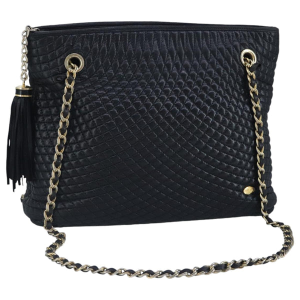 Bally Vintage Chain Shoulder Bag Quilted Leather - image 1