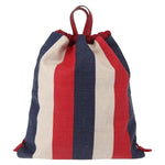 Gucci Logo Drawstring Backpack Striped Canvas Large - image 2