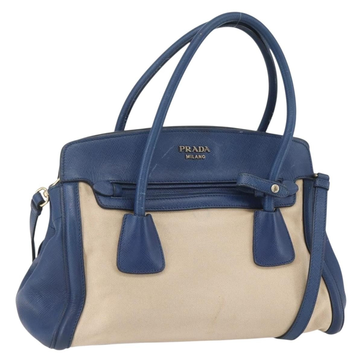Prada Cuir Frame Convertible Tote Canvas and Saffiano Leather Small - image 1
