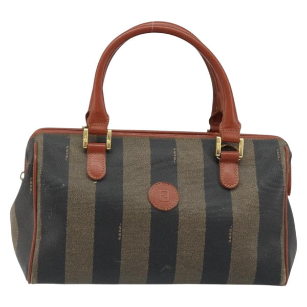 Fendi Vintage Pequin Convertible Boston Bag Coated Canvas Mini - image 1