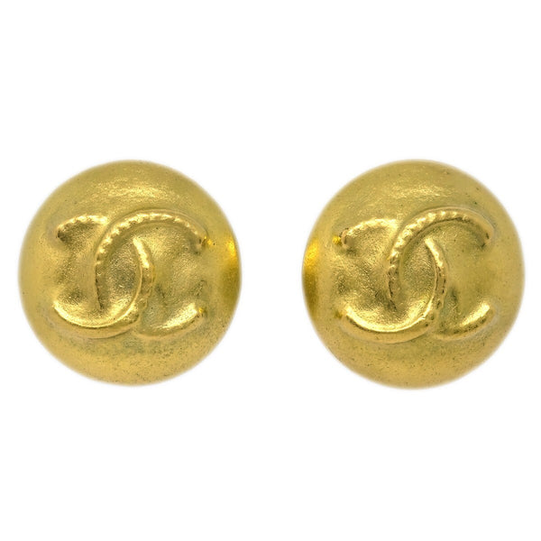 Chanel Vintage CC Round Clip-On Earrings Metal Small - image 1