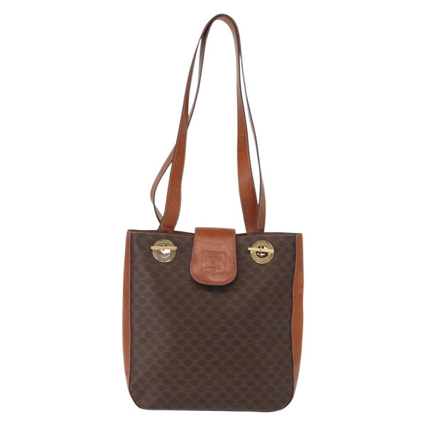 Celine Vintage Macadam Shoulder Bag Canvas and Leather - image 1
