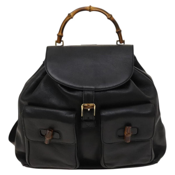 Gucci Vintage Bamboo Backpack Leather - image 1