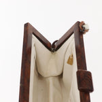 Chanel Wooden Frame Striped Shoulder Bag Leather - image 18