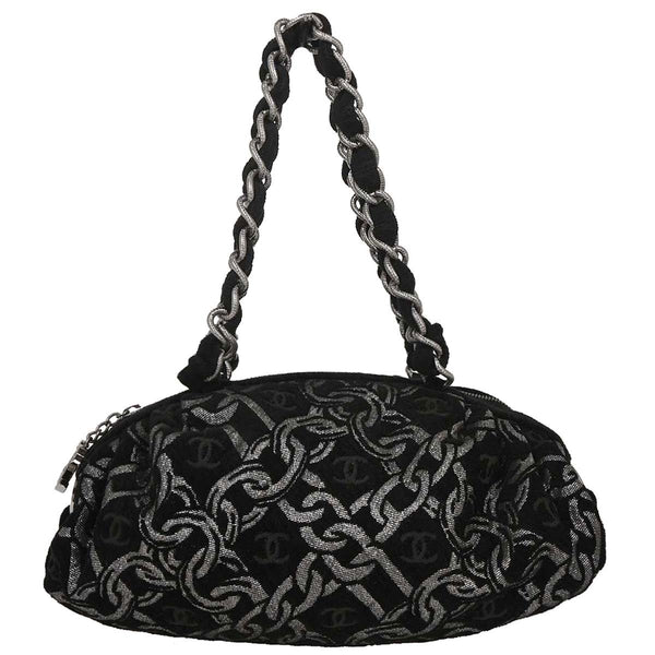 Chanel Vintage Zip Bowler Bag Printed Jacquard Large - image 1