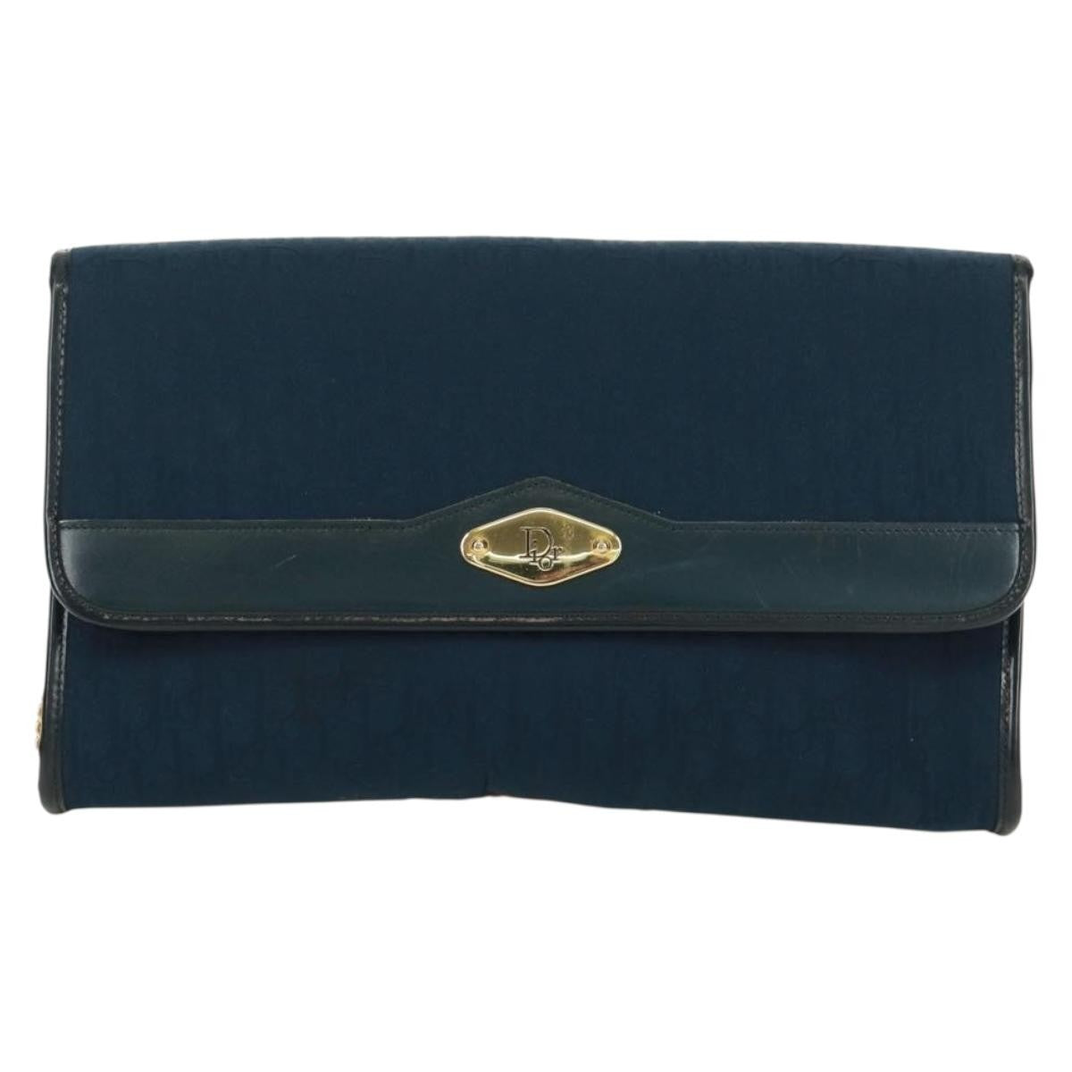 Christian Dior Vintage Chain Flap Shoulder Bag Diorissimo Canvas Medium - image 1