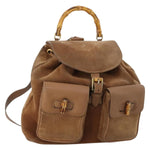 Gucci Vintage Bamboo Backpack Suede and Leather - image 15