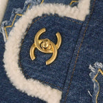 Chanel Egyptian Hieroglyph Flap Bag Denim and Shearling Medium - image 7