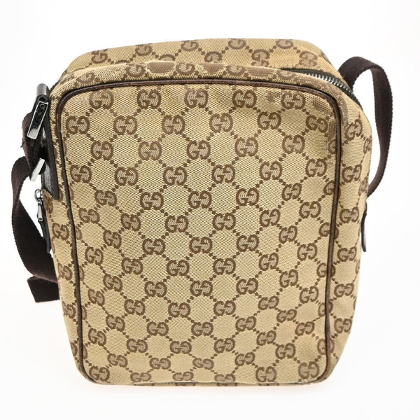 Gucci Vintage Front Pocket Flat Messenger GG Canvas Medium