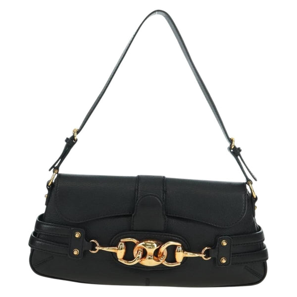 Gucci Horsebit Shoulder Bag GG Canvas and Leather Large