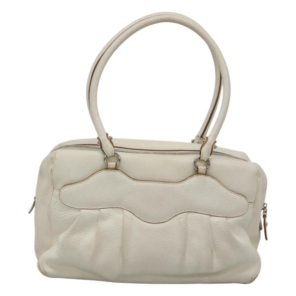 Salvatore Ferragamo Gancini Buckle Shoulder Bag Leather Large