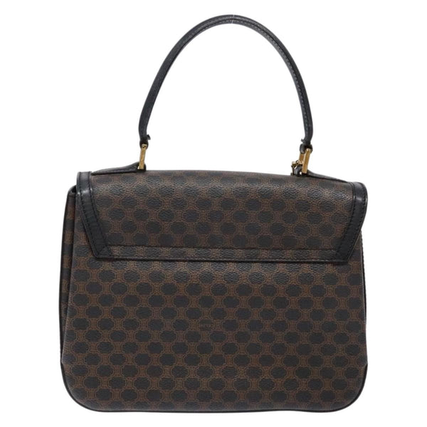 Celine Vintage Convertible Top Handle Bag Macadam Coated Canvas Medium