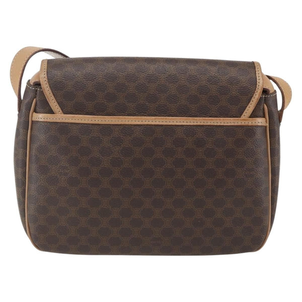 Celine Vintage Macadam Shoulder Bag Canvas and Leather