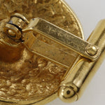 Chanel Vintage Logo Round Cufflinks Plated Gold - image 6
