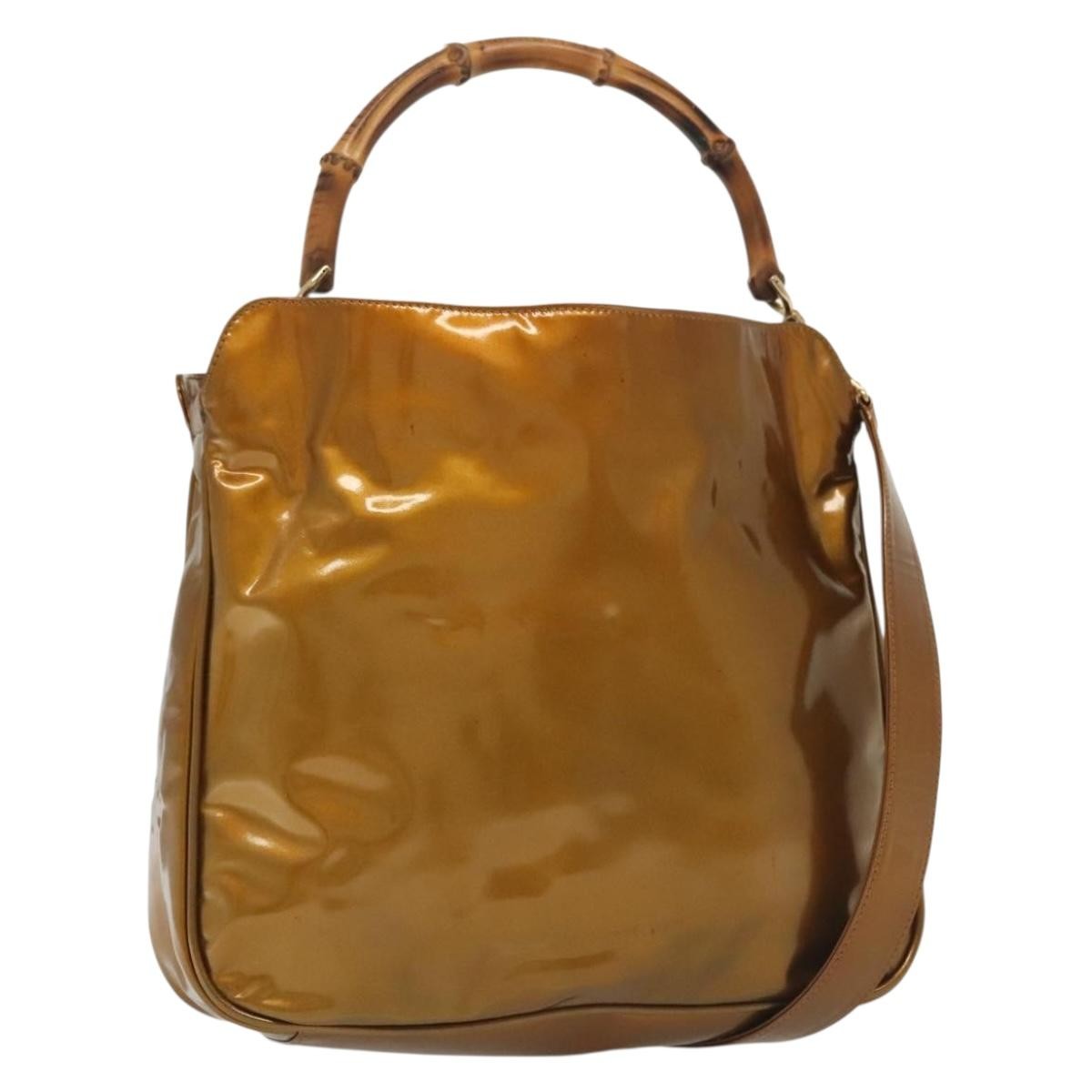 Gucci Vintage Bamboo Handle Bag Patent leather - image 1