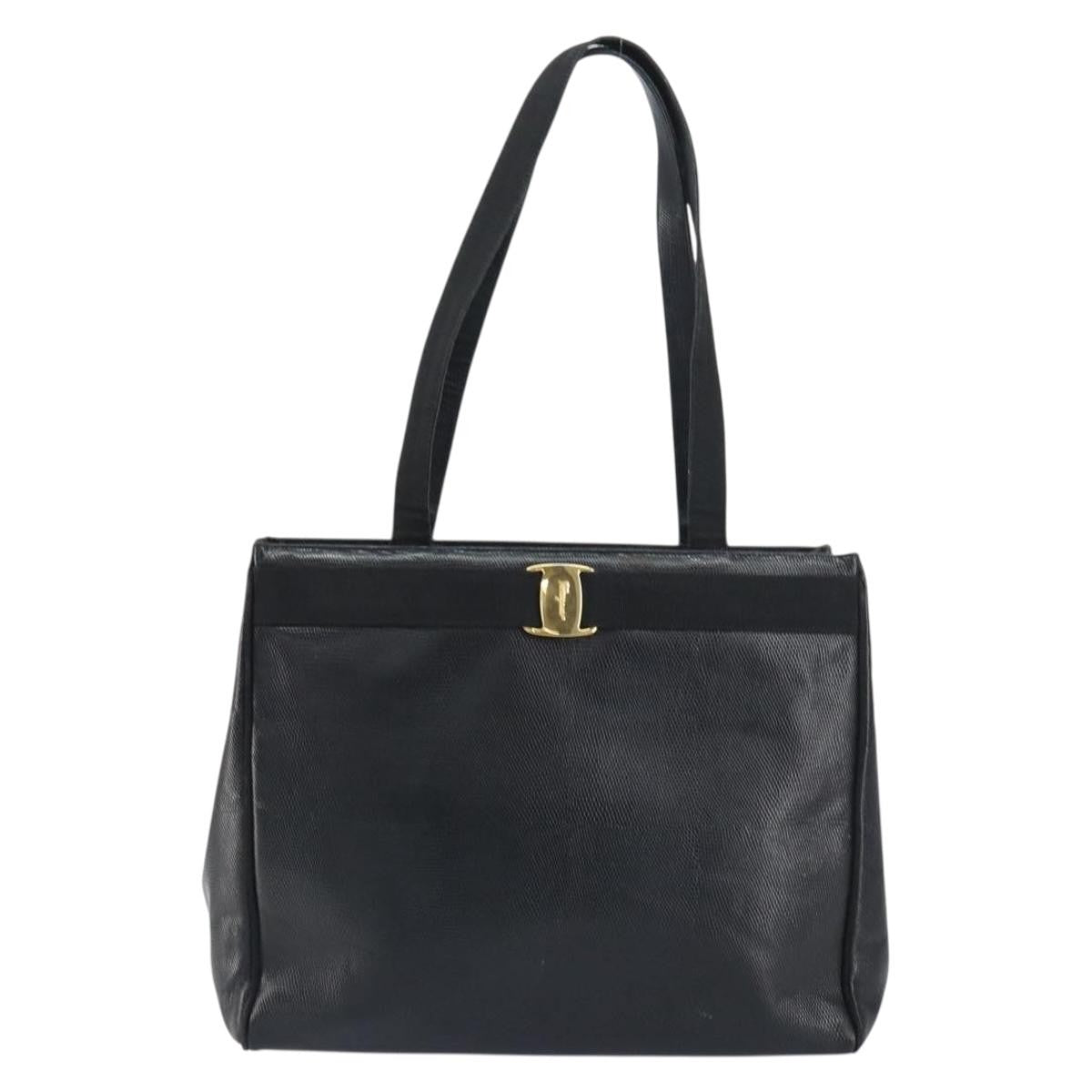 Salvatore Ferragamo Vintage Vara Bow Tote Lizard Embossed Leather Medium - image 1